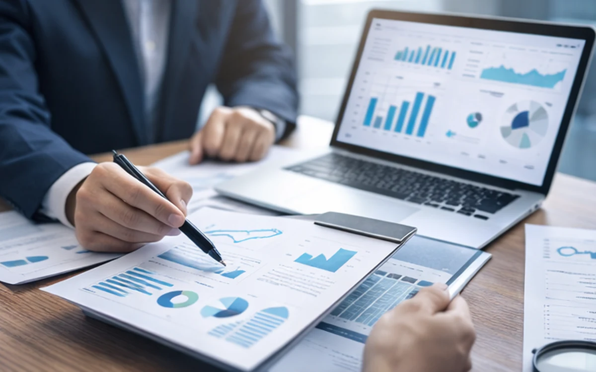 Revisión de auditoría con reportes y dashboard en pantalla